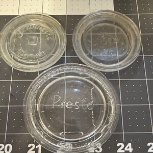 Lot of 3 Vintage Glass Jar Lids